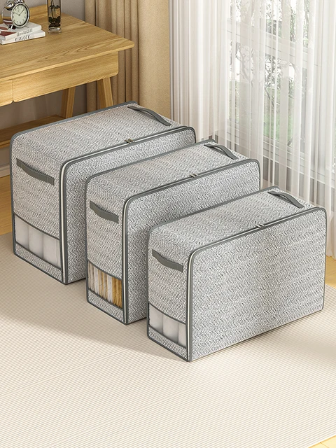 1PC szara torba do przechowywania ubrań, torba do przechowywania kołder, torba do sortowania ubrań w szafie, z torbą do przechowywania okien, wodoodporna torba do przechowywania,