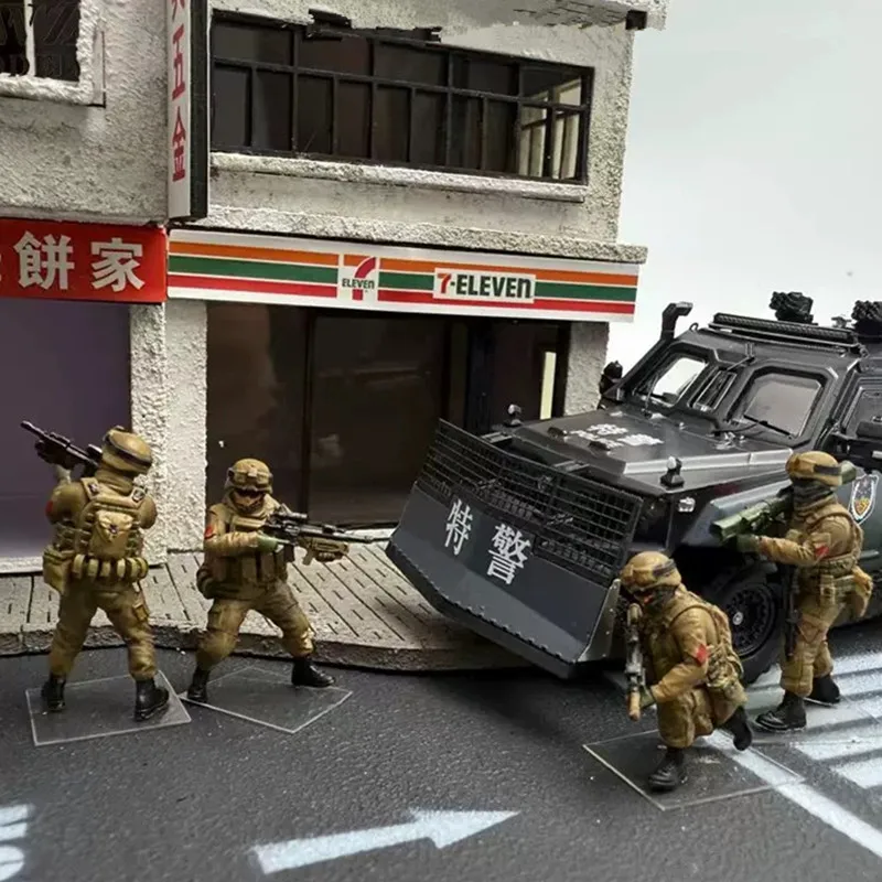 Spot New 1/64 Russian Special Forces Soldier Miniature Doll Model DIY Scene Matching Resin Material Toy Handmade Gift Ornament