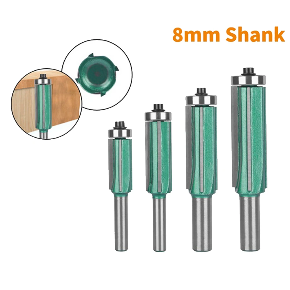 

Flush Trimmer Milling Cutter For Craftsmanship 8mm Shank Router Bit Double Bearing Design Edge Trimming Bit Electric Router Bit
