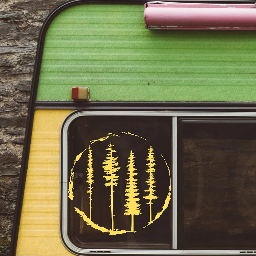 Pine Trees Forest Decal Fir Trees Nature Sticke Decal RV Camper Outdoors Car Auto Windshield Bumper Vinyl Sticke