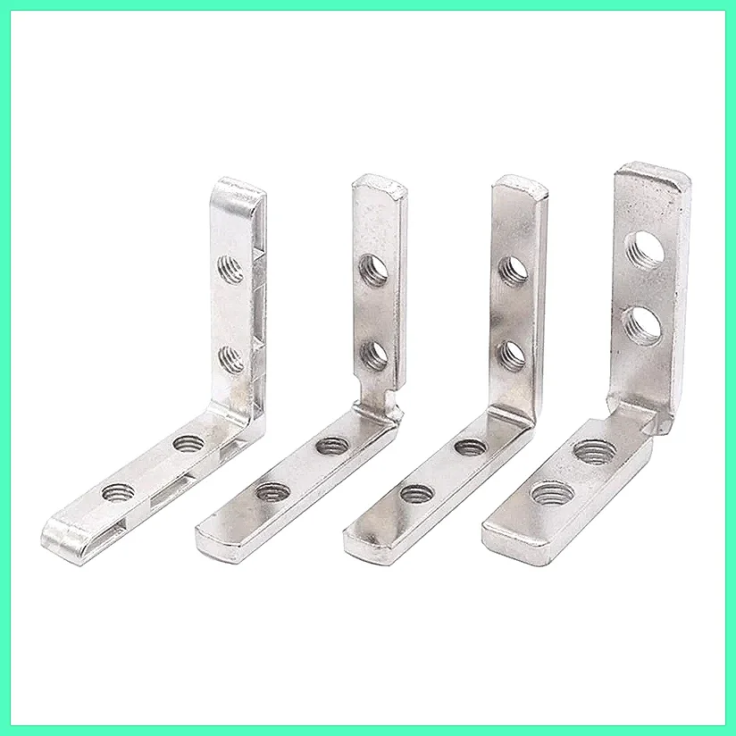2Pcs Angle Slot Connector 2020 3030 4040 Panel Installation Bracket, Aluminum Profile Corner Code, Door Frame Fixing Hardware