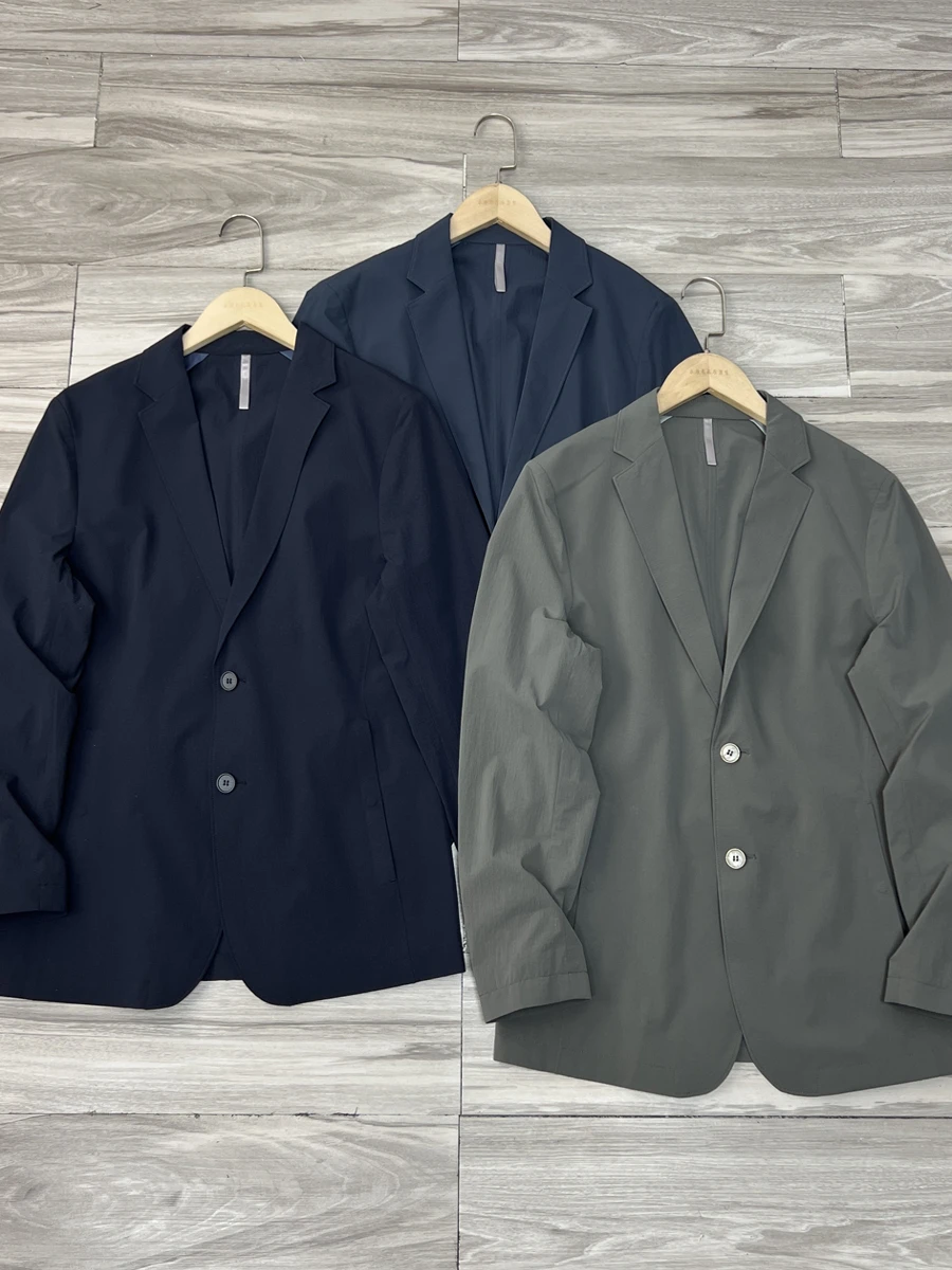 

Мужской деловой повседневный костюм Ele Replacement Sle для весны и лета: дышащий, водонепроницаемый, приталенный, с пуговицами, не требует глажки