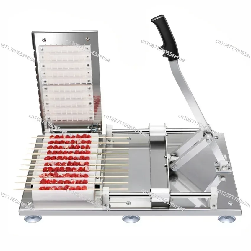 BBQ Meat Skewer Manual Satay Skewer Machine BBQ Stainless Steel Mutton Kebab Lamb Skewer Tools Kebab Meat Wear String Machine