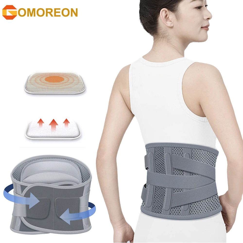 

1 шт. бандаж для нижней части спины для женщин и мужчин, регулируемый поясничный поддерживающий пояс с 4 опорами, дышащая сетчатая поддержка спины для ишиаса