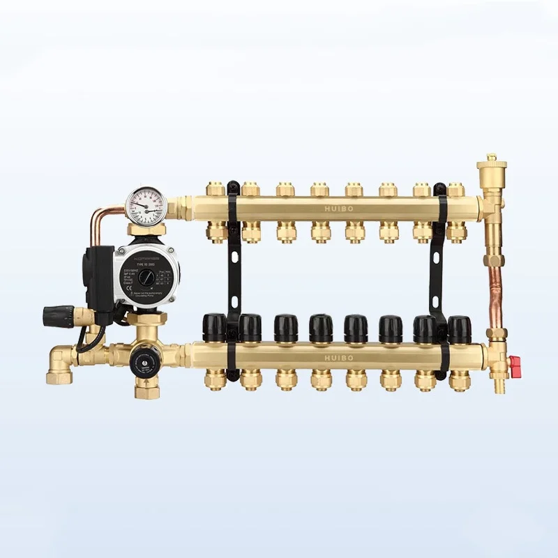 

Premium Quality Customized Brass PEX Plumbing Distribution Floor Heating Systems Brass Water Manifold