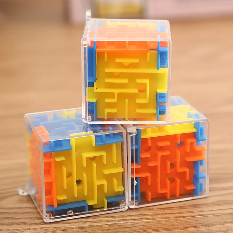 Labirinto trasparente 3D Cubo magico Velocità Palla rotolante Puzzle Giocattolo per bambini Gioco di puzzle a sei facce antistress