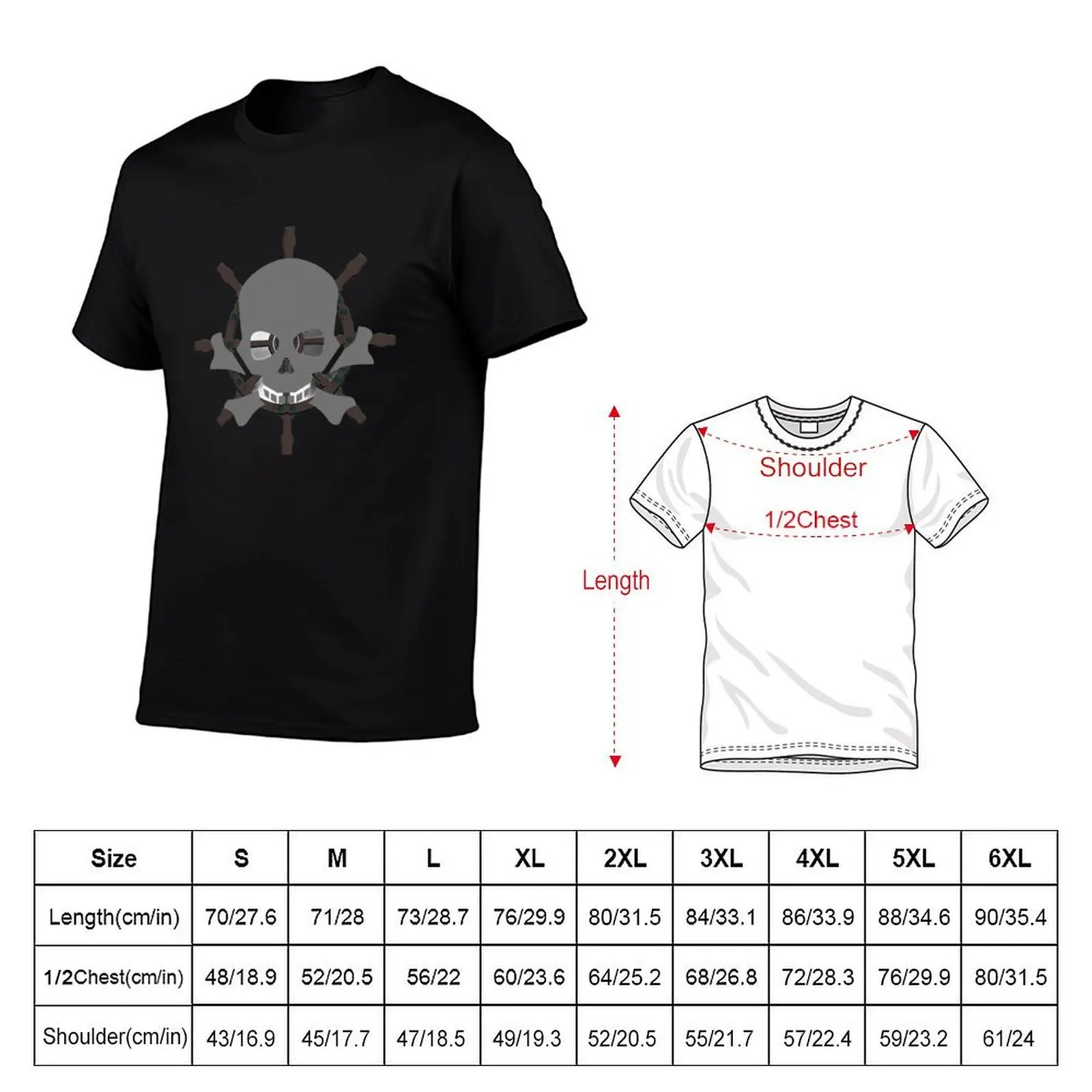 Pirate Skull Helm Steampunk Emblem T-Shirt Aesthetic clothing sports fans for a boy oversized mens plain t shirts
