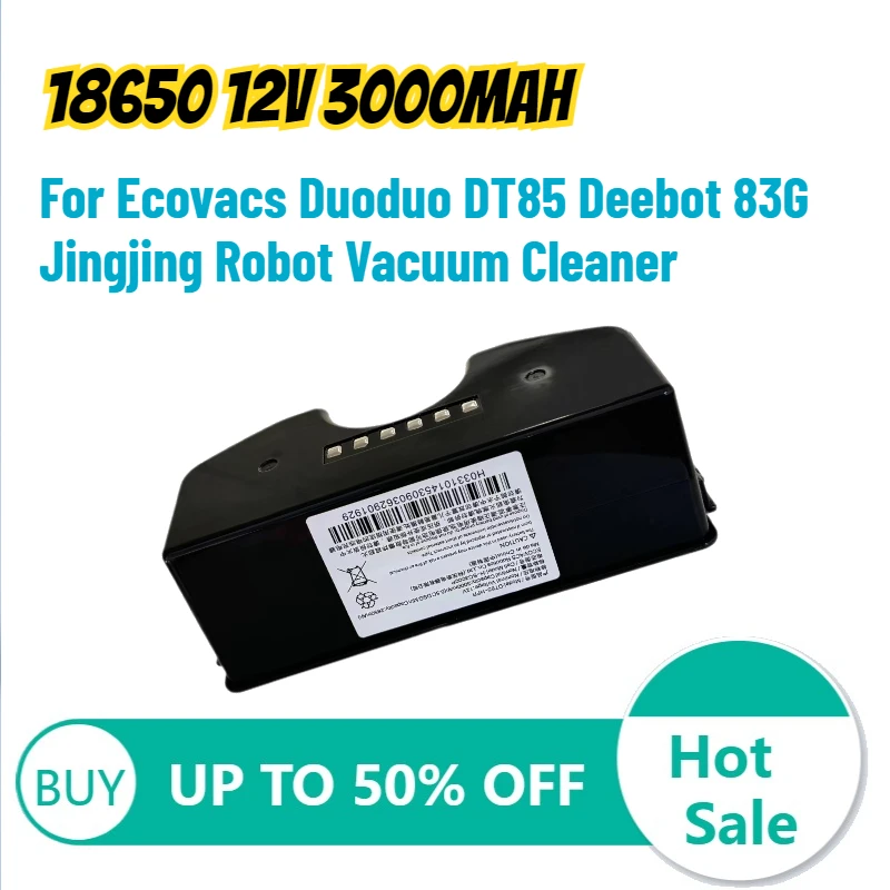 For Ecovacs Duoduo DT85 Deebot 83G Deebot DT85G DT85 DT83G DM81 M80 Pro+ Rechargeable Battery 18650 12V 3000mAh Lithium Battery