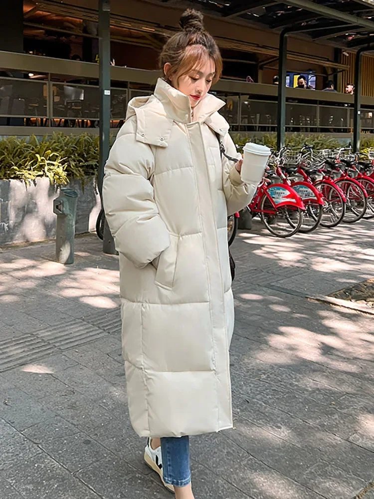 Winter Jackets Women Hooded Casual Long Parkas Woman New Fashion Korean Coats Ladies Warm Thicken Jacket Solid Padding Parka