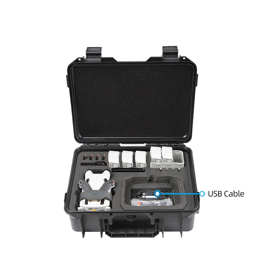 For DJI Mini 4 Pro Explosion Proof Box Safety Case Storage Bag Anti Drop Protection Box Outdoor Large Capacity Box