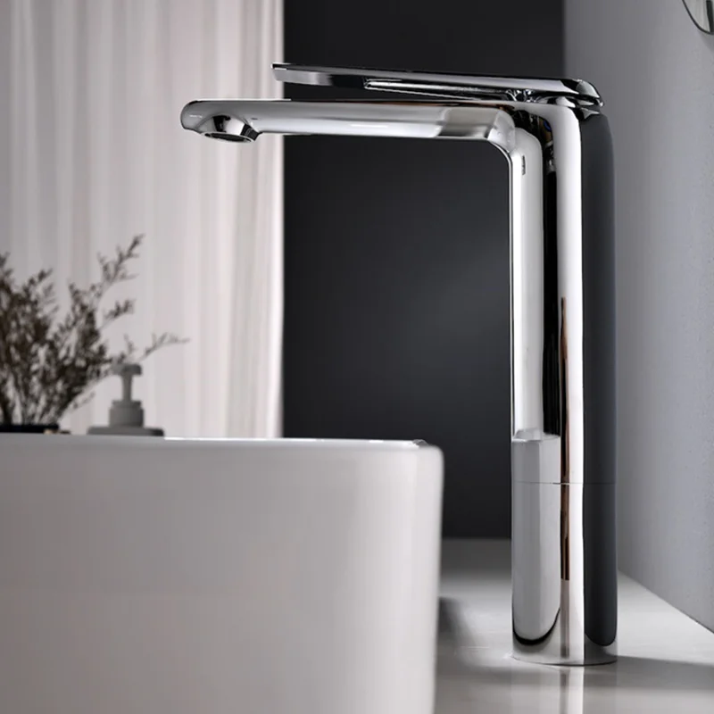 Chrome-plated Hot and Cold Water Mixing Washbasin Under Counter Faucets Bathroom Accessories Short-medium-high Model Metal Taps