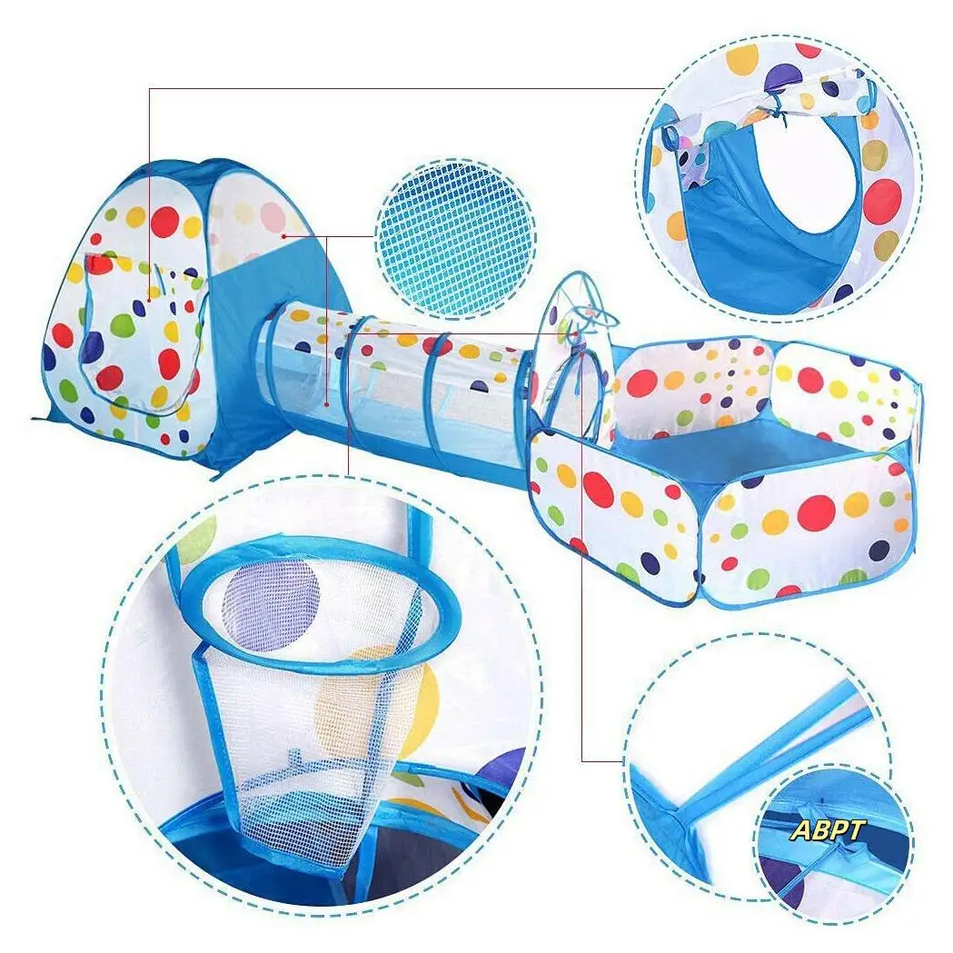 

3 In 1 Kids Play Tent With Play Tunnel With Ball Pit Children Tent For Indoor Or Outdoor Give To Kids Best Gift