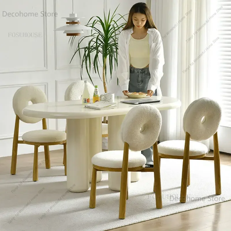 European Cream Style Oval Dining Tables Home Small Apartment Dining Table And Chairs Set Dining Room Furniture Simple Tea Tables