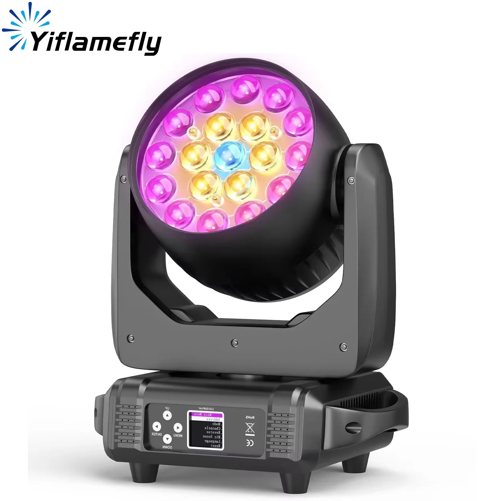 

Yiflamefly 19X15W Beam Moving Head Light DMX512 RGBW 4IN1 LED Stage Light For DJ Karaoke Dance Hall KTV Disco Bar Stage Lighting