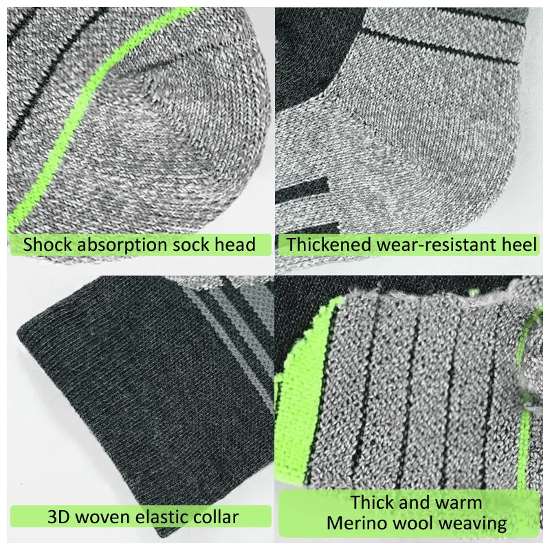 ميرينو الصوف التزلج الجوارب الطقس البارد الجوارب للرجال النساء على الجليد الثلوج الصيد الشتاء الحرارية الركبة عالية الجوارب الدافئة