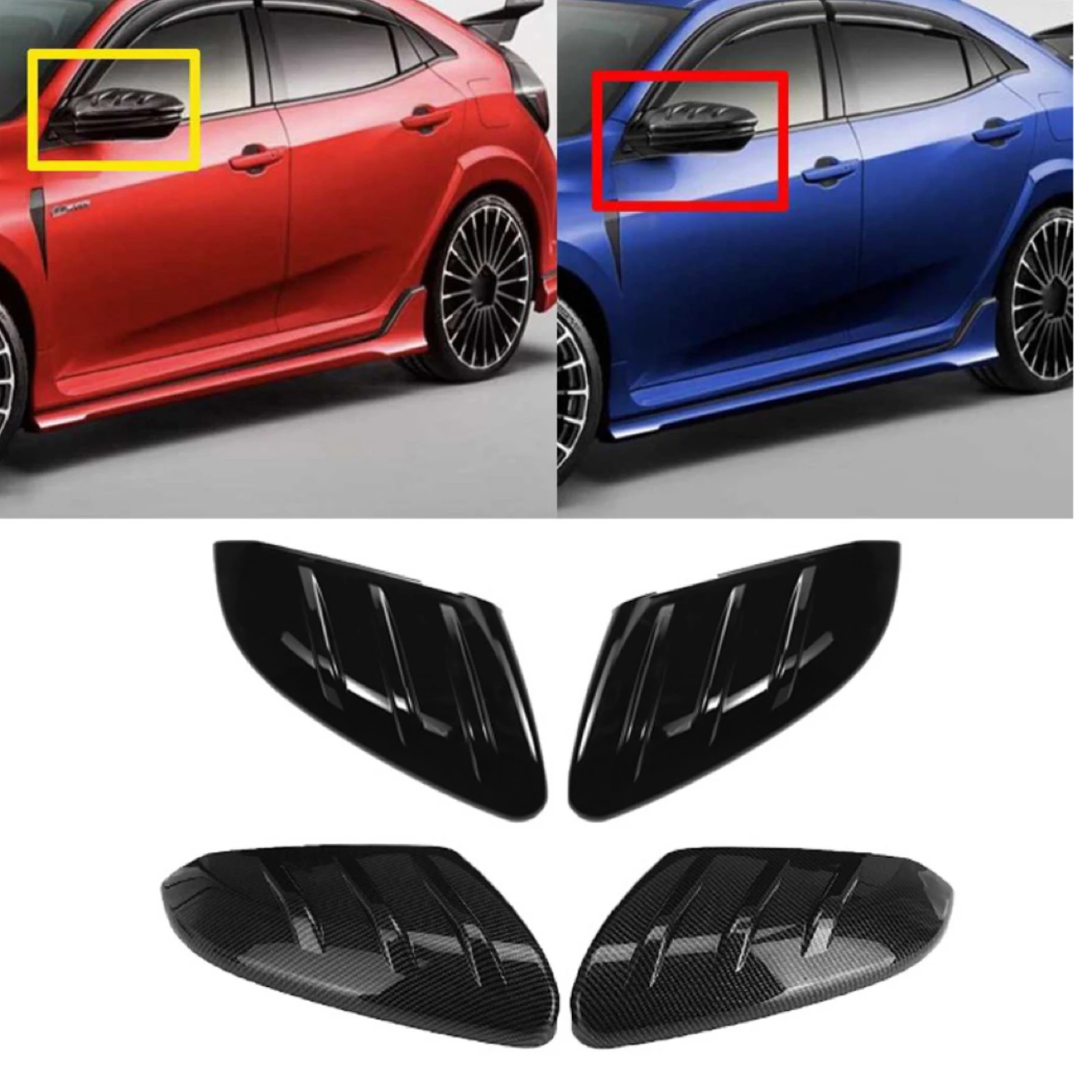 

Car Rearview Mirror Cover Side Wing Mirror Caps Case Fit For Honda Civic 10th 2016 2017 2018 2019 2020 Hatchback