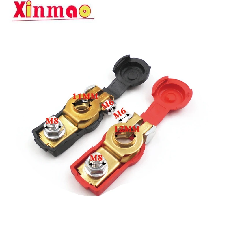 1 pair Automobile with PVC protective sleeve, anti leakage pure copper pile head, battery terminal clip, 12v24v