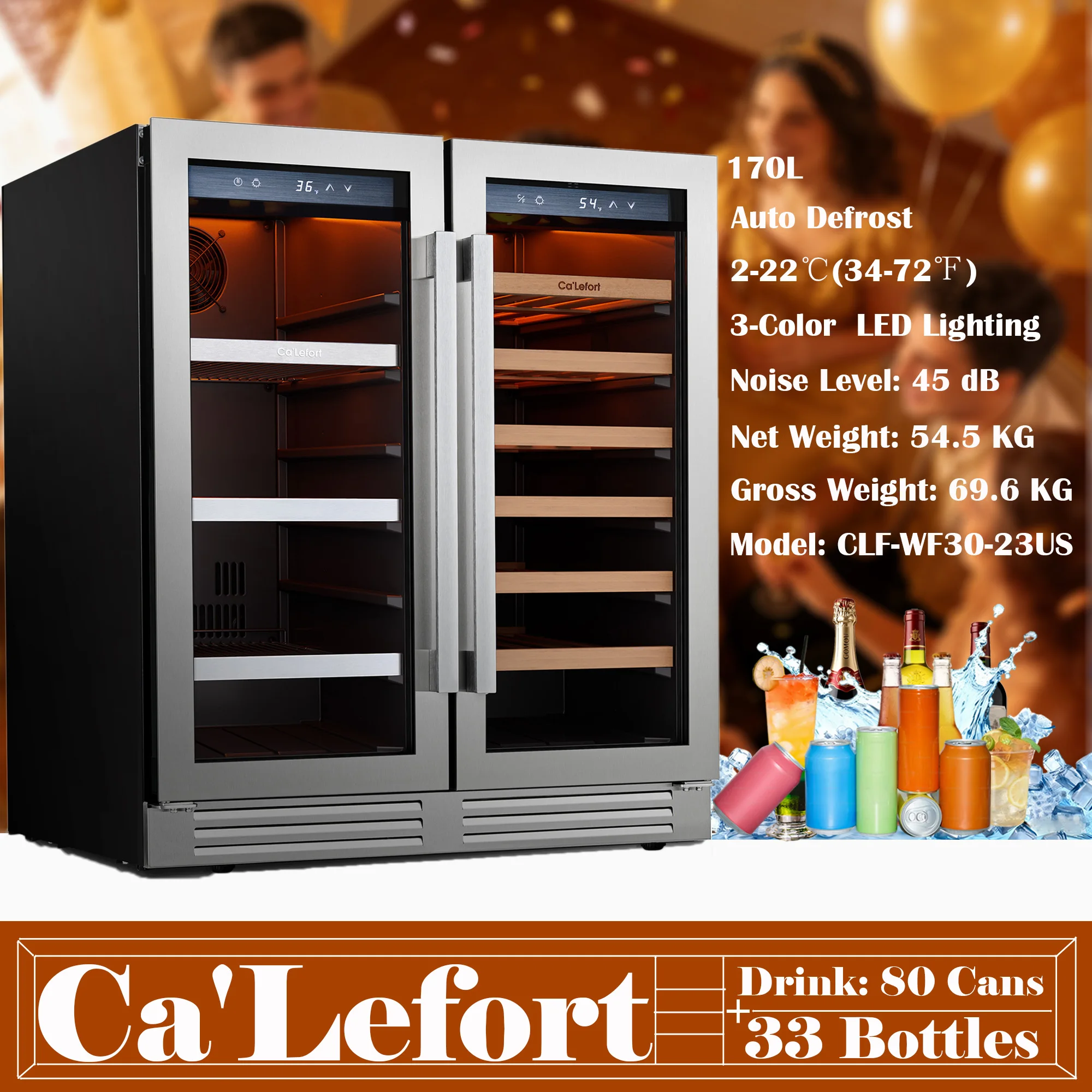 

24/30-дюймовый двухзонный винный шкаф и холодильник для напитков - 60/80/100/220 банок 3, светодиодный холодильник для напитков для дома/кухни