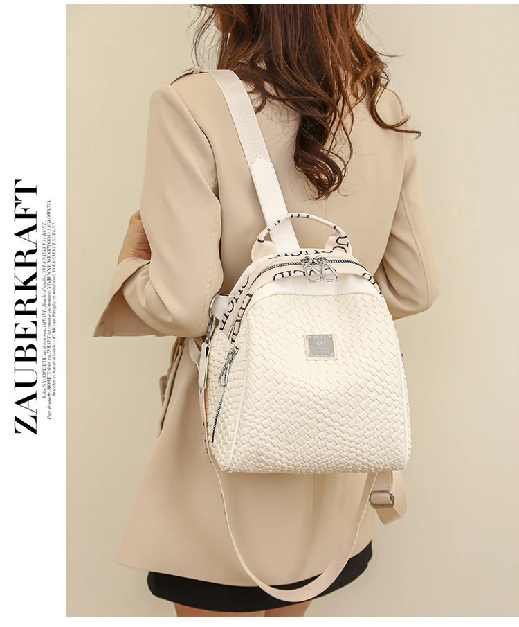 Luxury Weaving Women's Bapa Large Capaci Student Bookbag Hong Kong Brand Faionable Versatile Dual-oulder Bag 2023 N...