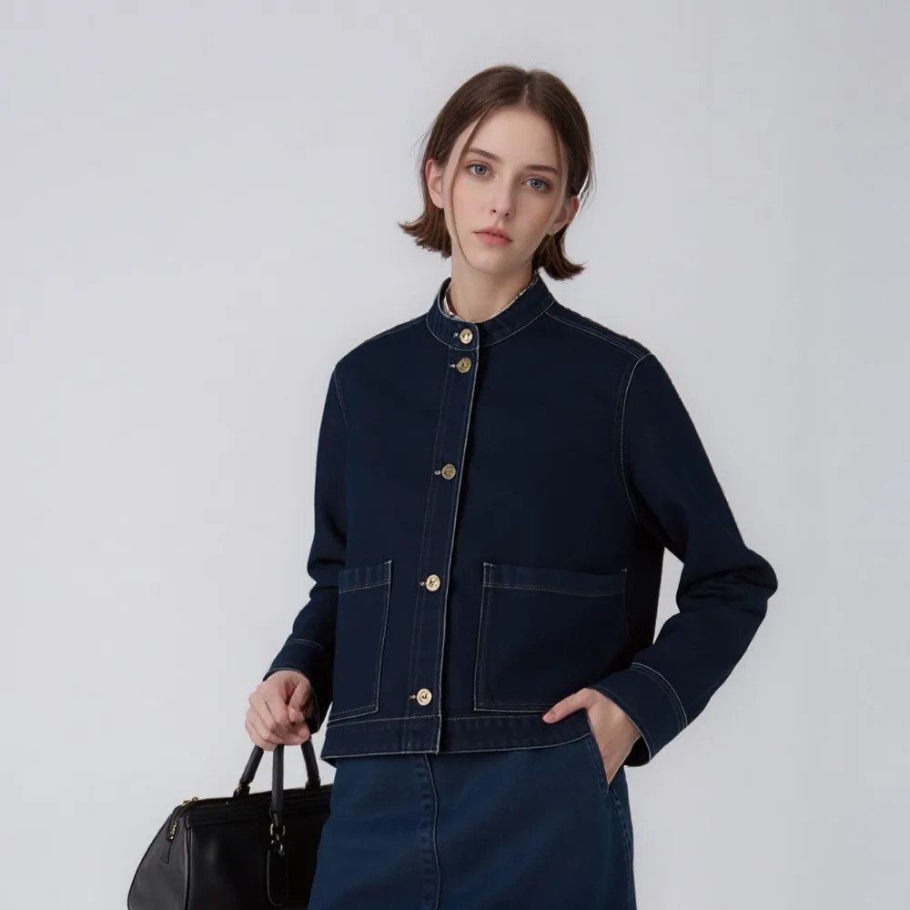 

Woman Jackets Denims Long Sleeve New In Bomber Y2K Vintage Top Fashion Jean Classic Casual Women's Jackets Outerwears