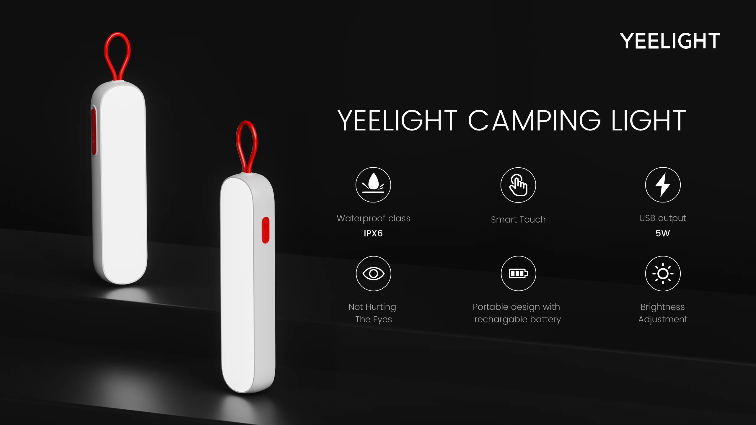 Yeelight Outdoor Camping Light LED Rechargeable 2000mAh battery Safety lighting Portable Lamp