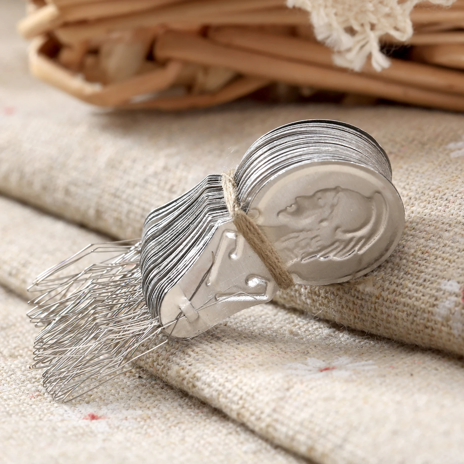 50Pcs Silver Bowลวดเข็มเย็บร้อยแทรกมือจักรเย็บผ้าเครื่องมือDIY
