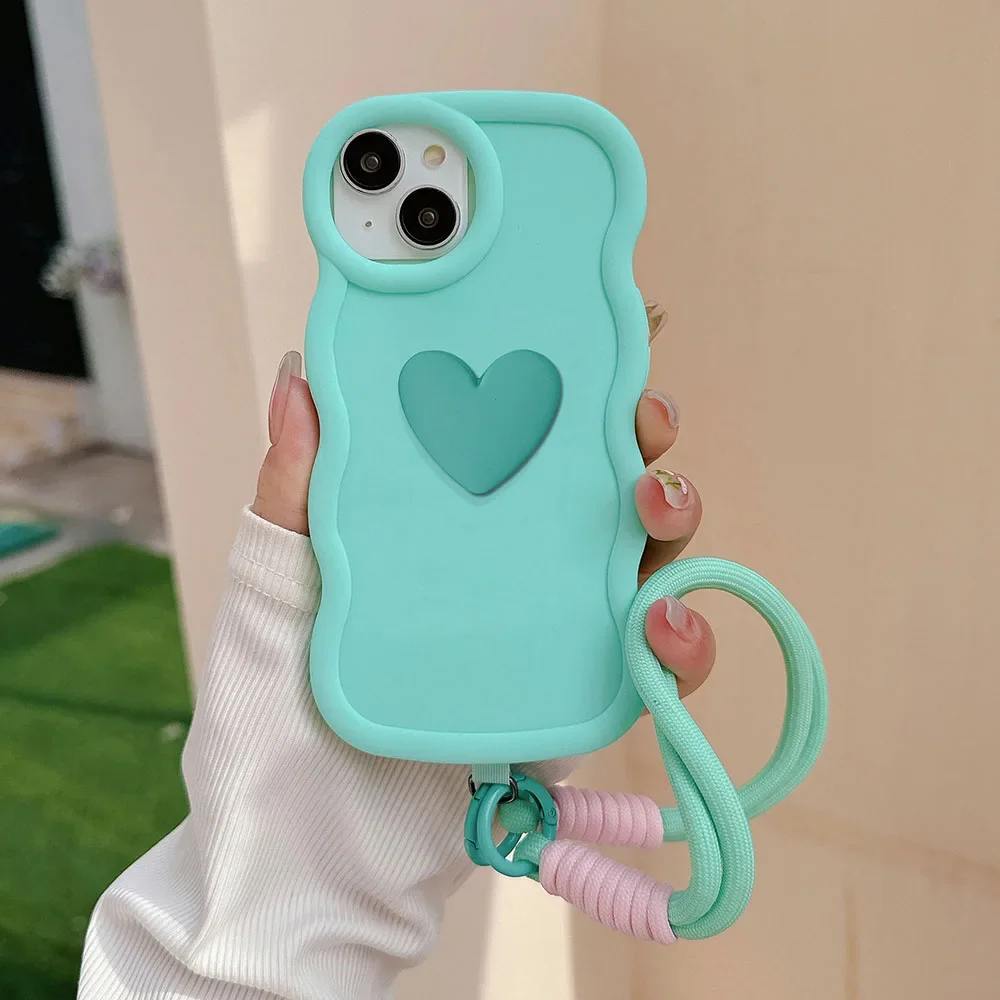 X7A 4G 3D Love Heart +lanyard Soft Phone Case For Honor Magic 5 6 70 90 Lite Smart 5G X6A X6S X6 X7 X8 X9B X8B X7B X9A X8A Cover