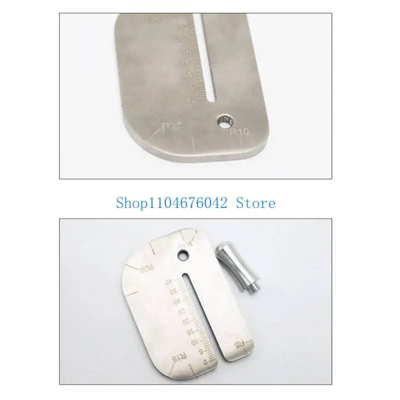 652F Punching Aid Plate with Measuring Ruler Leather Stitching Aid Plate Tool for Pulling up Pricking Iron or Lacing