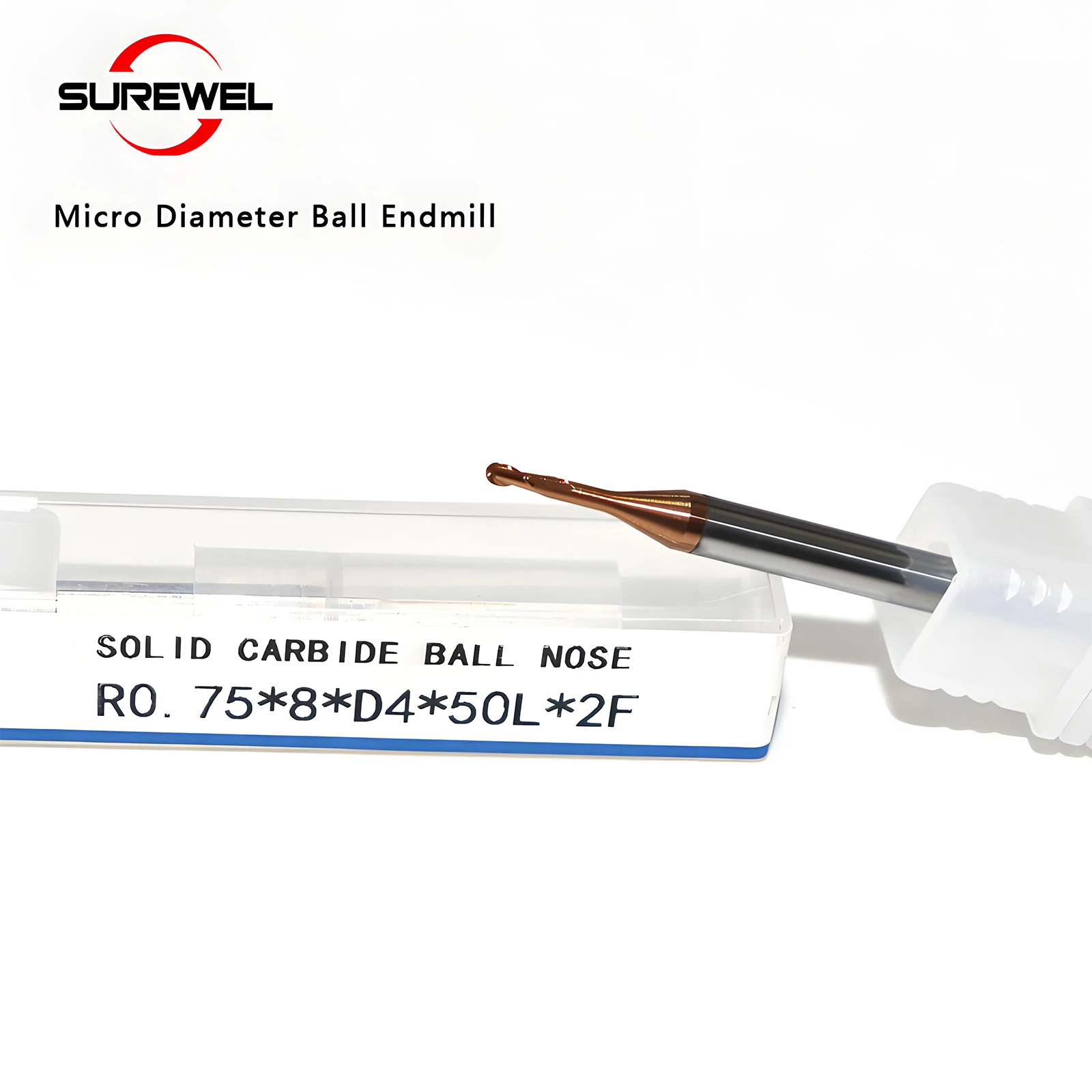 مطحنة نهاية الكرة الدقيقة من كربيد SUREWEL ، لطحن المعادن ، الفولاذ المقاوم للصدأ ، سبائك التيتانيوم ، HRC60 الكرة الأنف قطع طاحونة التصنيع باستخدام الحاسب الآلي