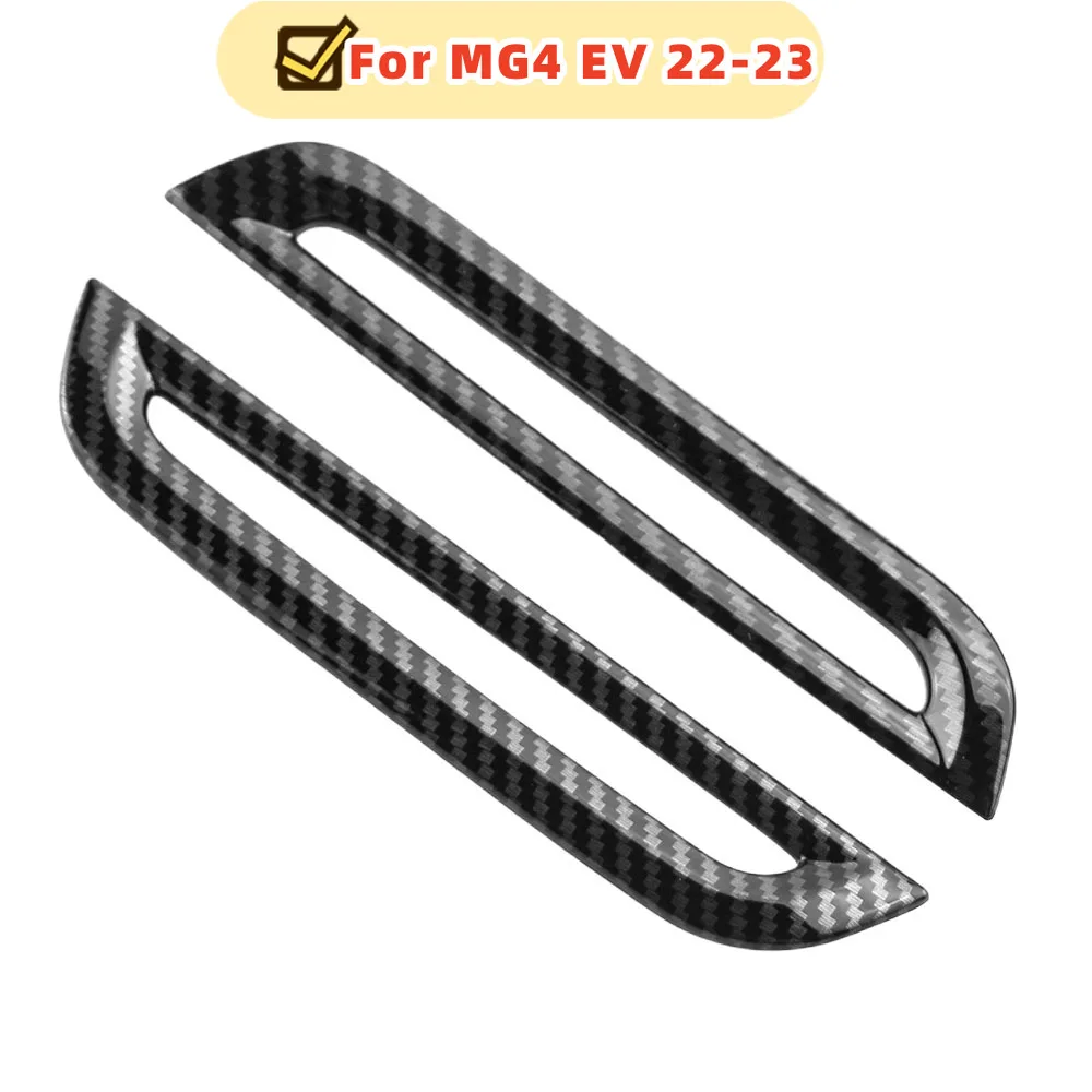 Stickers for MG4 EV 2022 2023 2024 LHD Car Front AC Outlet Cover Sticker Carbon Fiber Air Conditioning Trim Accessories