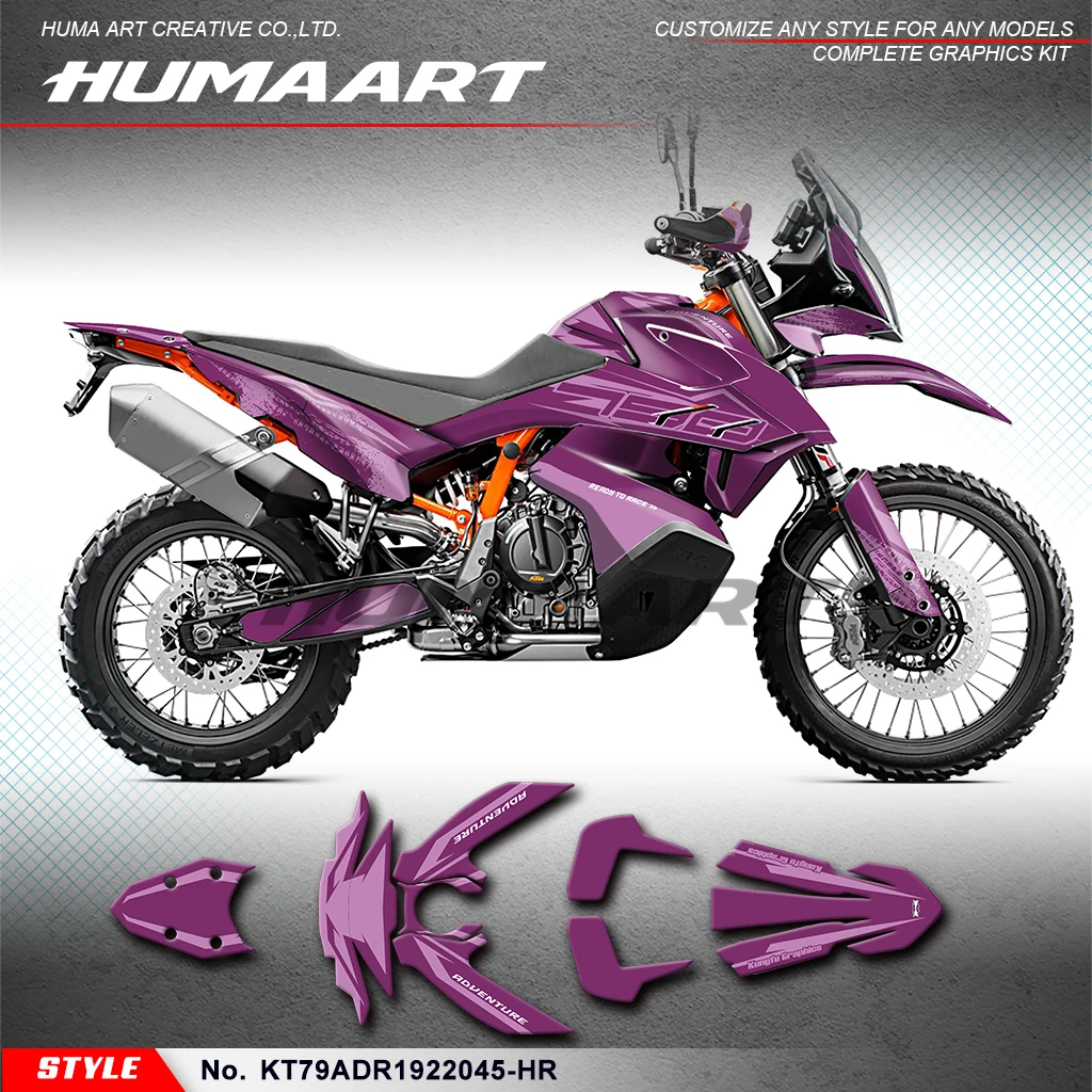 

HUMAART Custom Graphics Vinyl Wrap Kit Deco for KTM 790 890 Adventure R 2019 2020 2021 2022, Purple Style No.KT79ADR1922045-HR