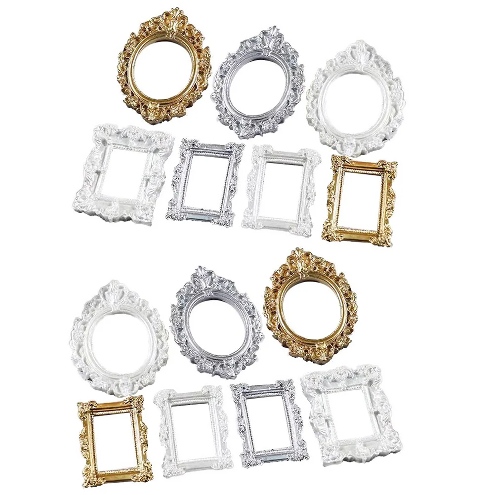 

14Pcs Baroque Style Mini Frames Resin DIY Charms Phone Case Decor Miniature Ornaments Crafts Accessories Frame Ornaments
