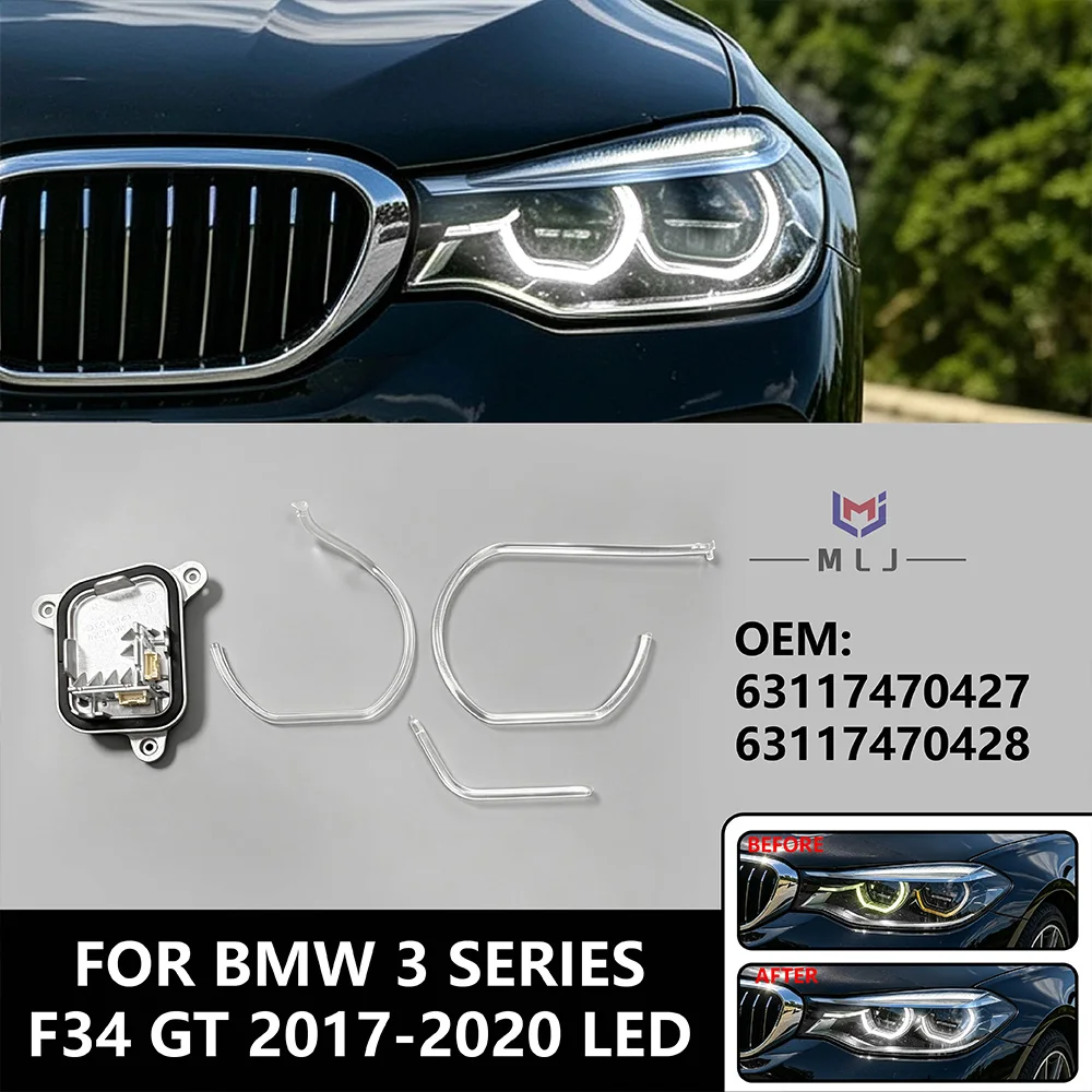 Angel Eye For BMW 3 Series GT F34 2017-2020 LED Headlight High Spec DRL Lamp Tube Angel Eye Acrylic Strip Light Source Module