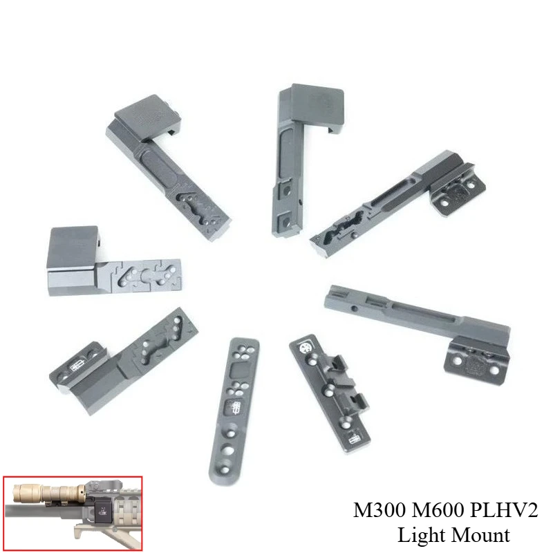 

Тактические фонари для разведки MLOK/KEYMOD, смещенное крепление на 45 градусов для M300 M600 PLHV2, фонарик с оружием, 20 мм, аксессуары для планки Пикатинни