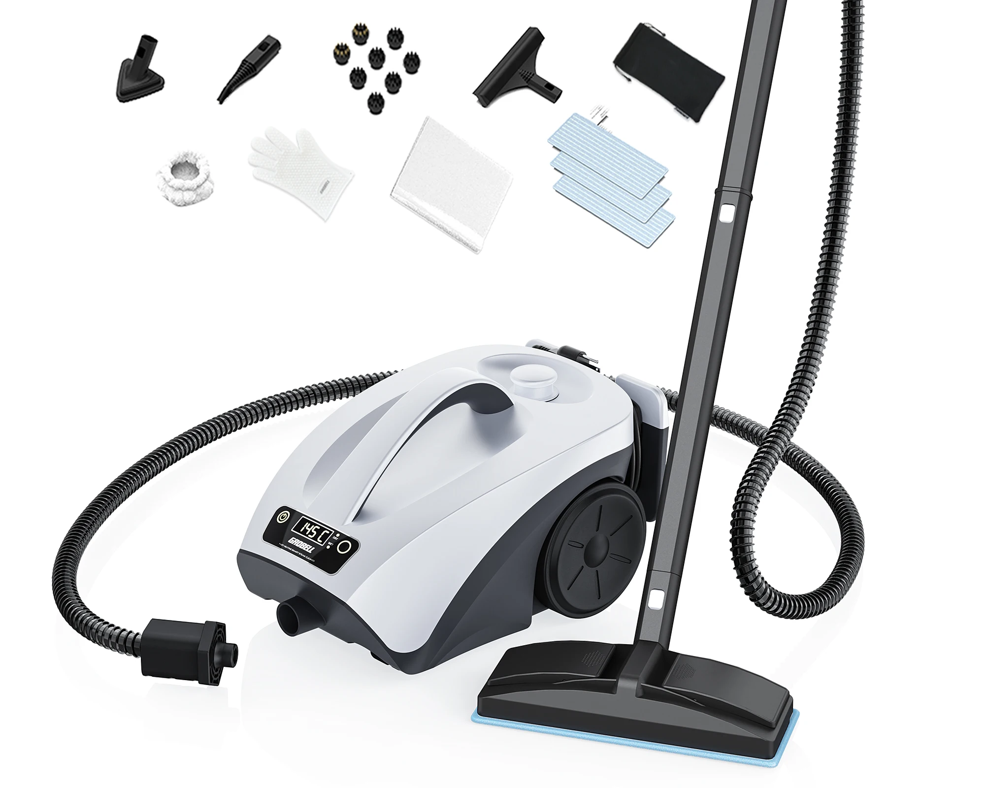 Electric Steam Cleaner for Household Car Hotel Use Multi-Purpose Detachable Accessories 4 Bar Steam Pressure 2L+ Water Tank 30s