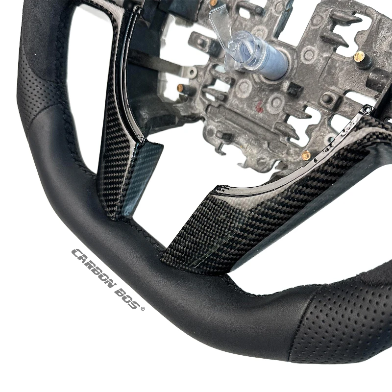 

Factory Direct Sale for Retail and Customization Black Leather and Black Carbon Fiber Car Steering Wheel for pontiac Holden G8