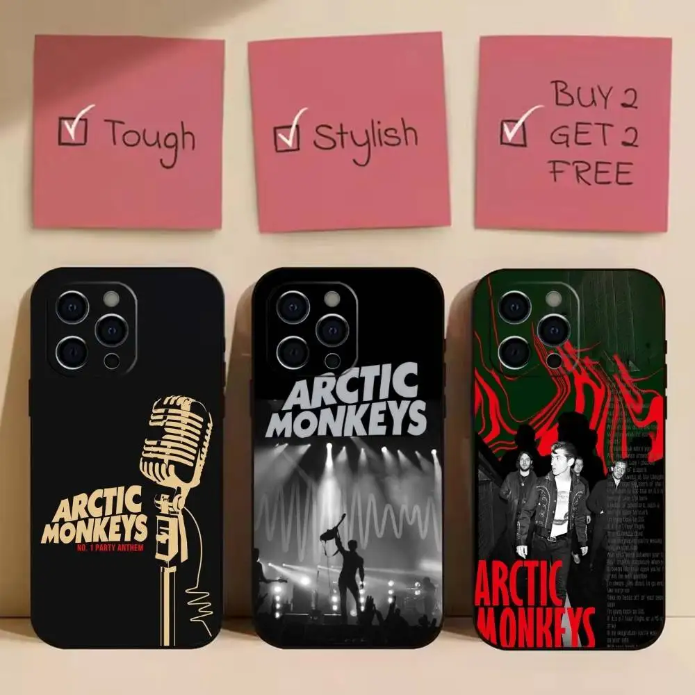 

A-Arctic M-Monkeys Band Phone Case For iPhone 17,16,15,14,13,12,11 Plus,Pro Max,Soft Silicone Black Cover