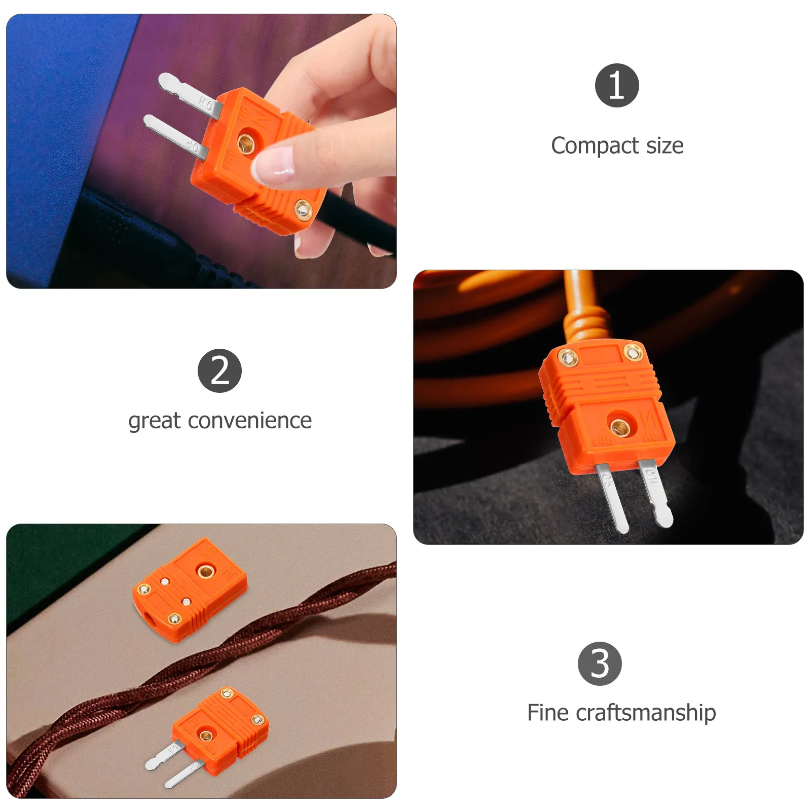 

1Pair Thermocouple Connector N Type Male Female Adapter Durable Wire Connector for Industrial Laboratory Thermocouple Adapter