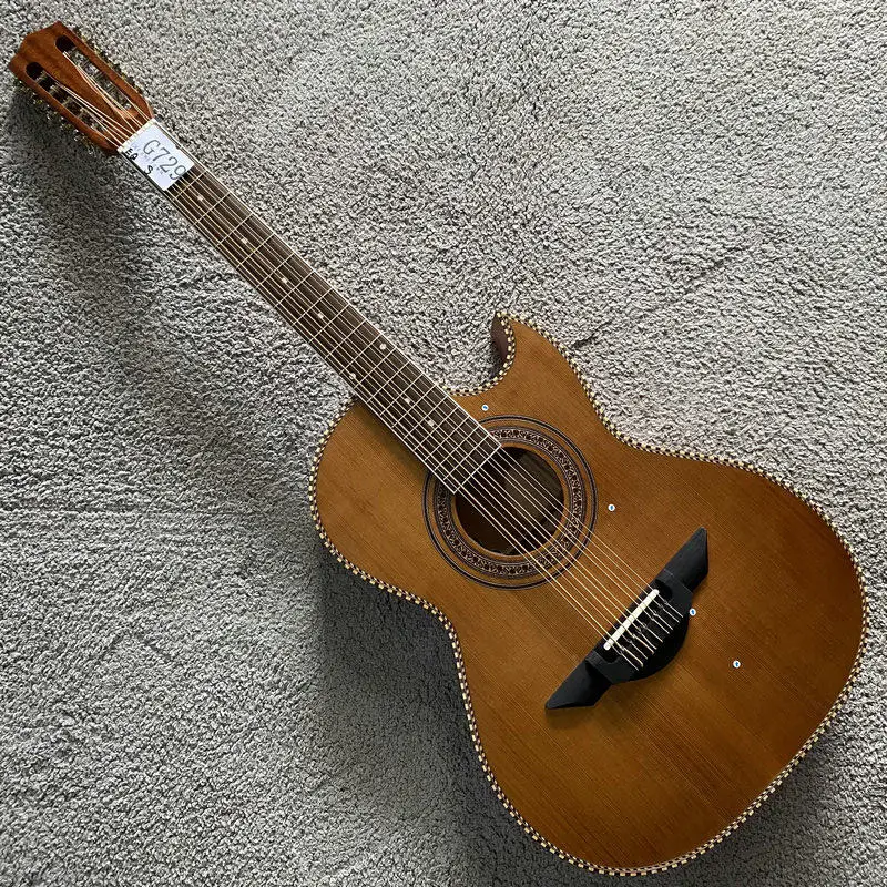 

G729 10 Strings Acoustic Guitar Solid Red Cedar Single Board Body Fishman Electronics 20 Fret Fingerboard