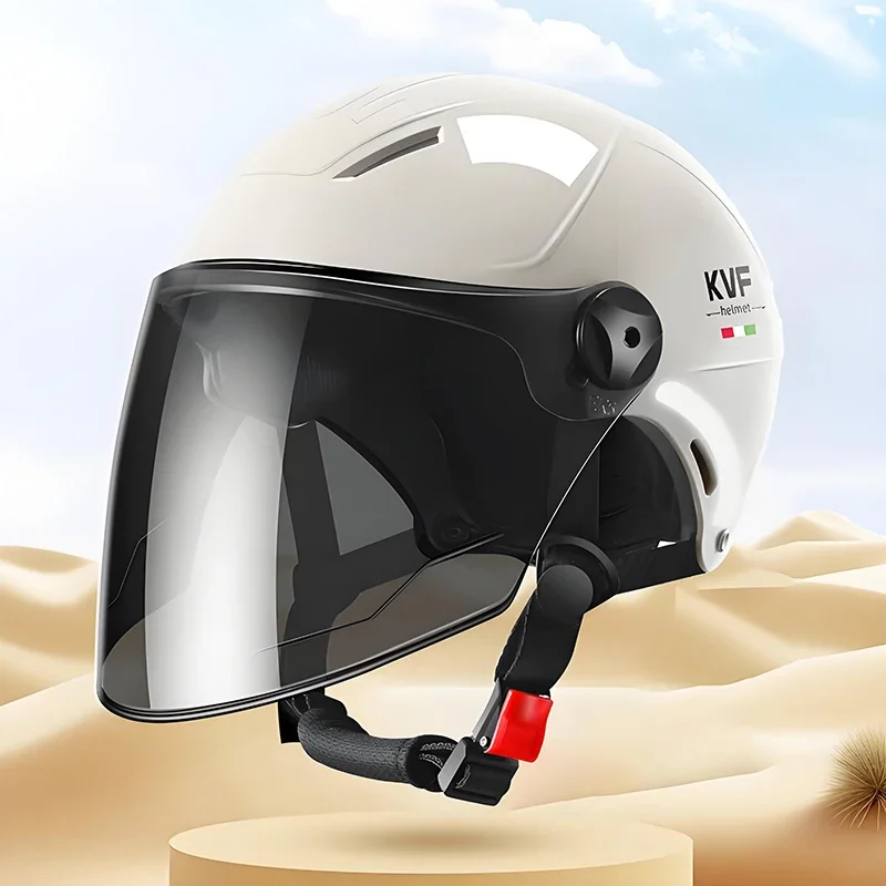 

2025 Electric Bike Helmet For MEN Motorcycle Half helmet Scooter Summer Safety With Goggles Unisex women