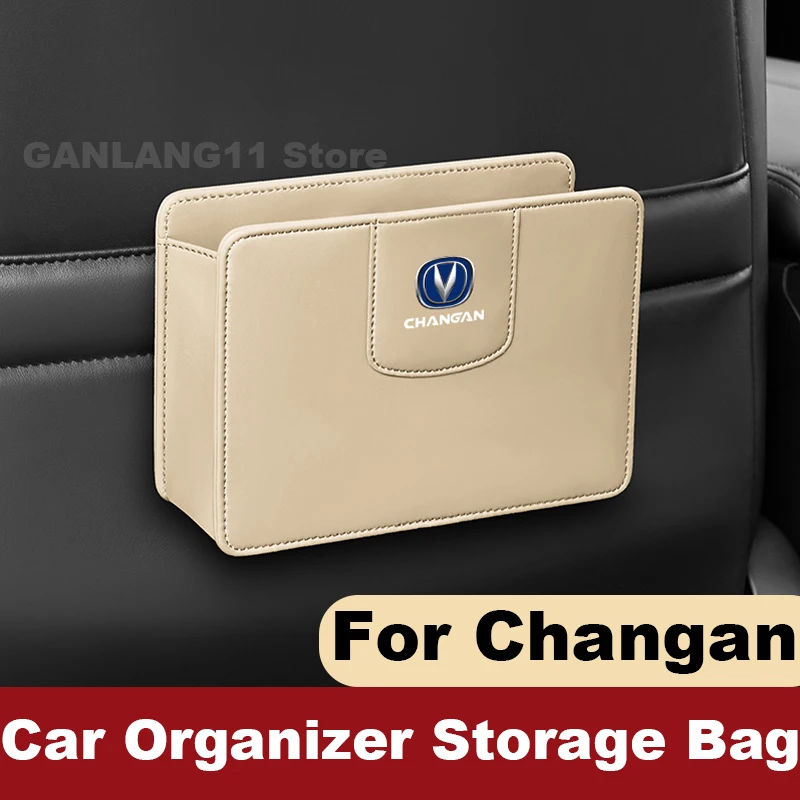 Leather Car Organizer Storage Bag For Changan CS55 Plus UNIV UNIT UNIK UNIS UNIZ CS35 CS15 CS85 CS95 CS75 Plus Auto Trash Can