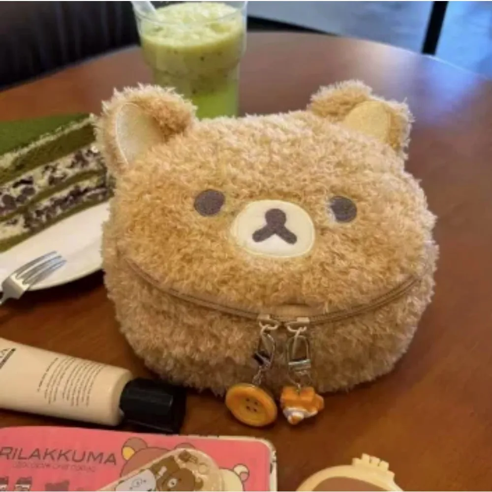 Estuche de Maquillaje de Peluche con Diseño de Oso Relajado, Bolsa de Cosméticos, Bolsa de Almacenamiento de Joyas para Mujer, Organizador para Niñas, Bolsos de Mano, Regalo, Gran Venta