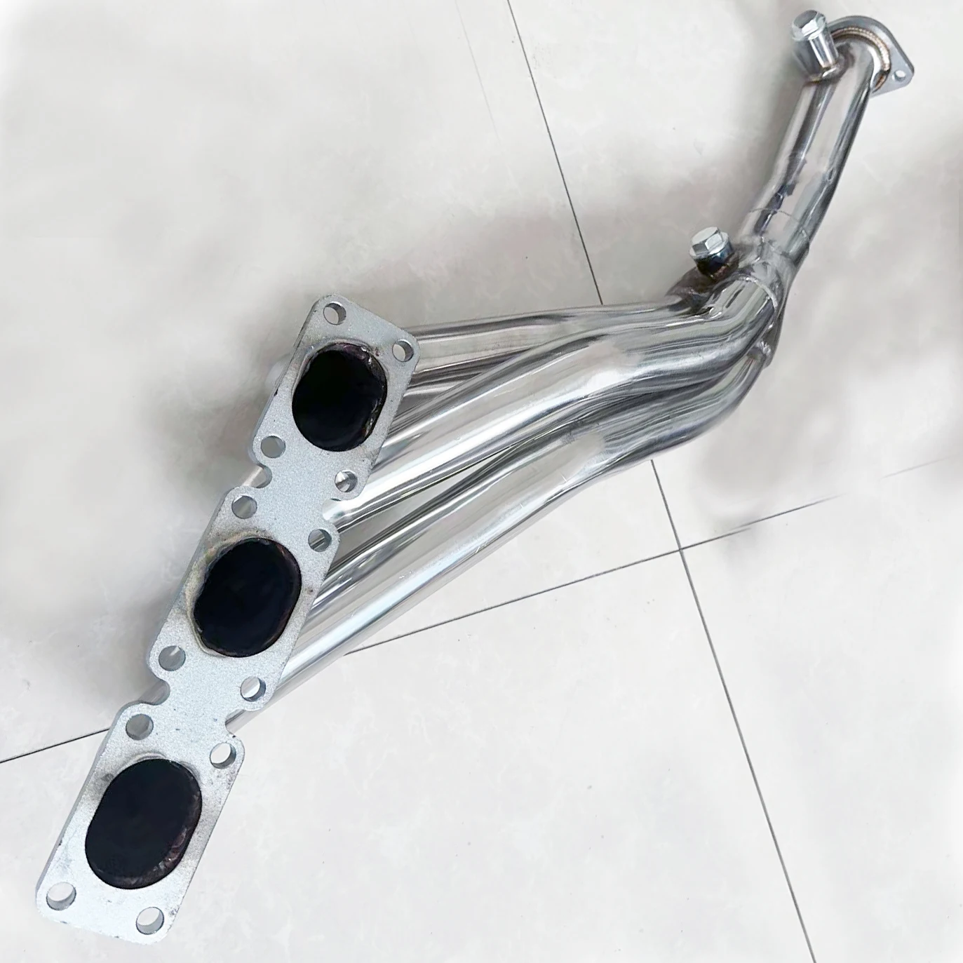 SXLL E46 رأس مشعب العادم من الفولاذ المقاوم للصدأ لنظام عادم السيارات #4