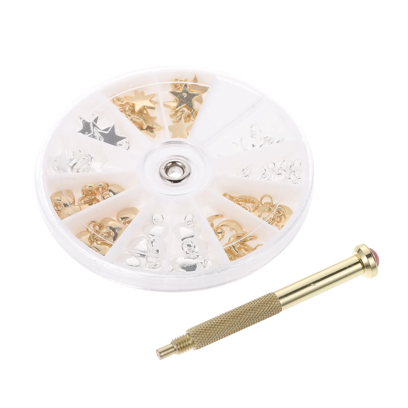 

1 set Puncher Pendant DIY Decor Charm Nail Pendant Lightweight Portable Manicurist Tool Star Moon Dangle Nail