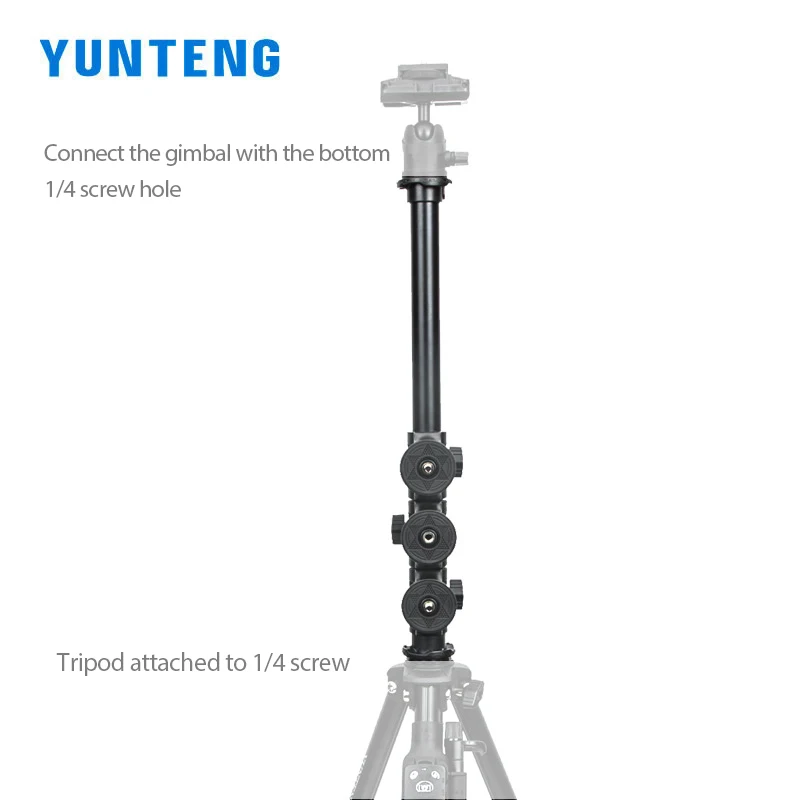 Кронштейн для штатива YUNTENG 369, удлинитель с отверстием для винта 1/4, подходит для камеры, телефона, прямой трансляции, фотосъемки