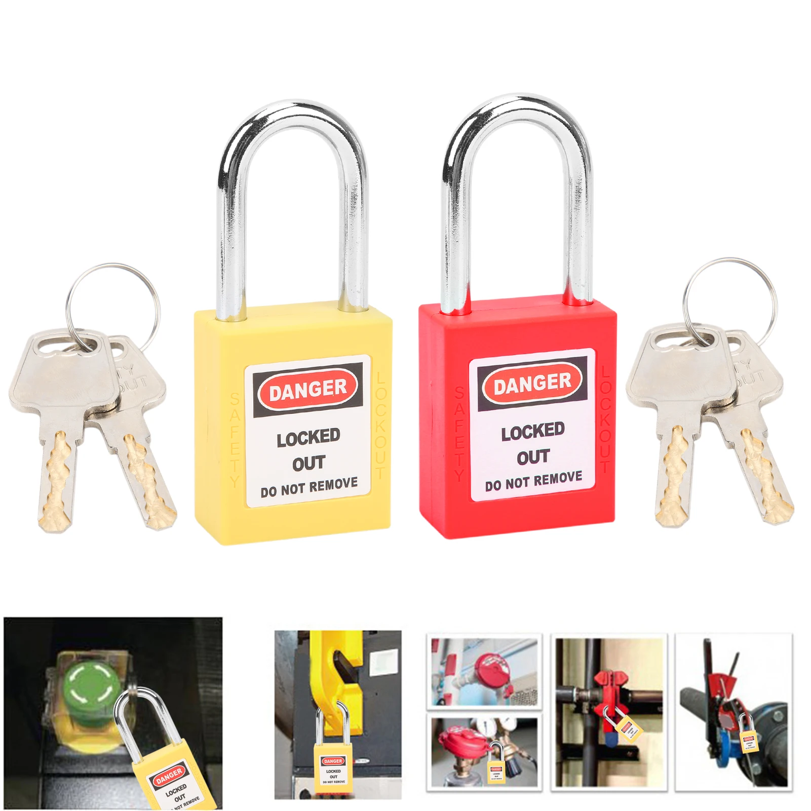 38mm Lockout Lock Insulation Safety Engineering LOTO Padlock for Machinery Manufacturing Safety Padlock Lockout Lock Tagout Lock