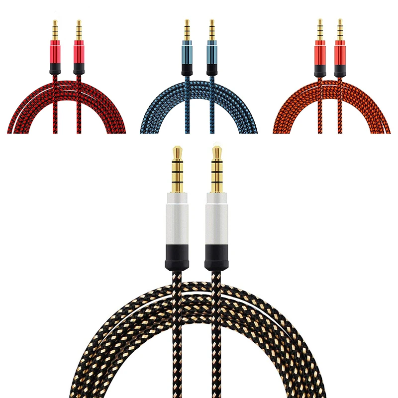 

1.5 Meter High-Grade Braided Metal Audio Cable 3.5 Mm AUX Audio Cable