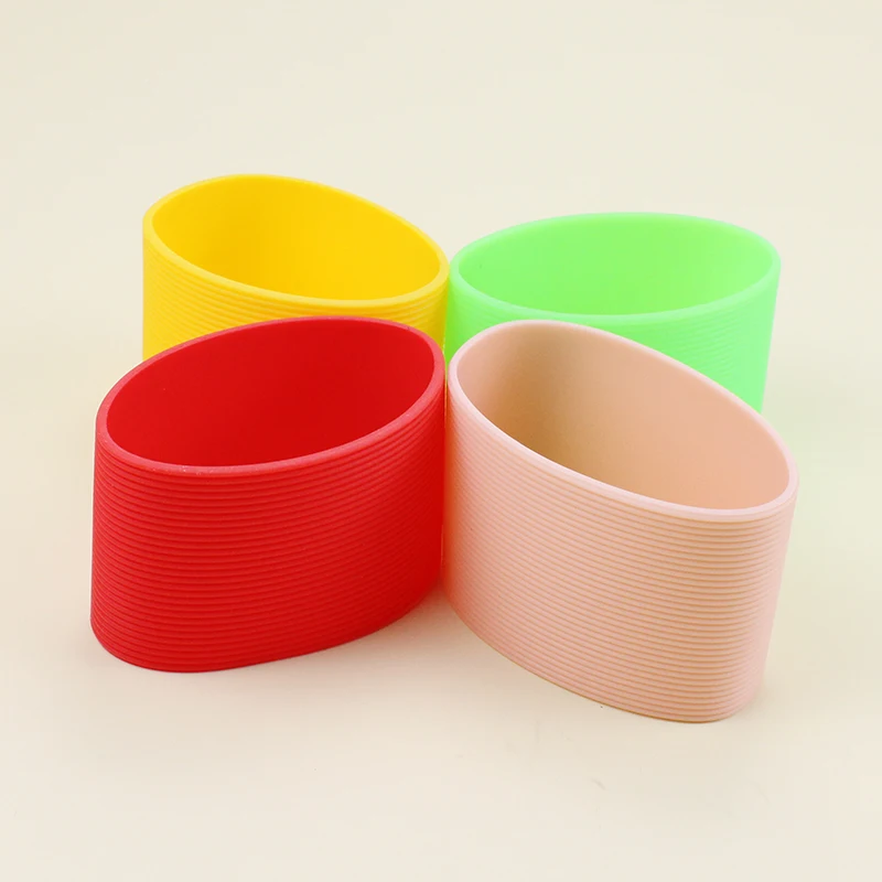 6.5cm diameter food grade silicone sleeve for glass water bottleHeat Resistant Protective Anti-Slip Cup Silicone Covers