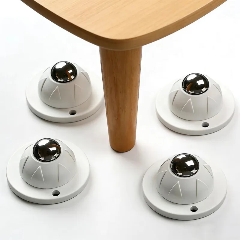 4 Stück Möbelrollen, Universalrad 360° °   Drehbare, selbstklebende Lenkrollen aus Edelstahl und Nylon, stark und praktisch