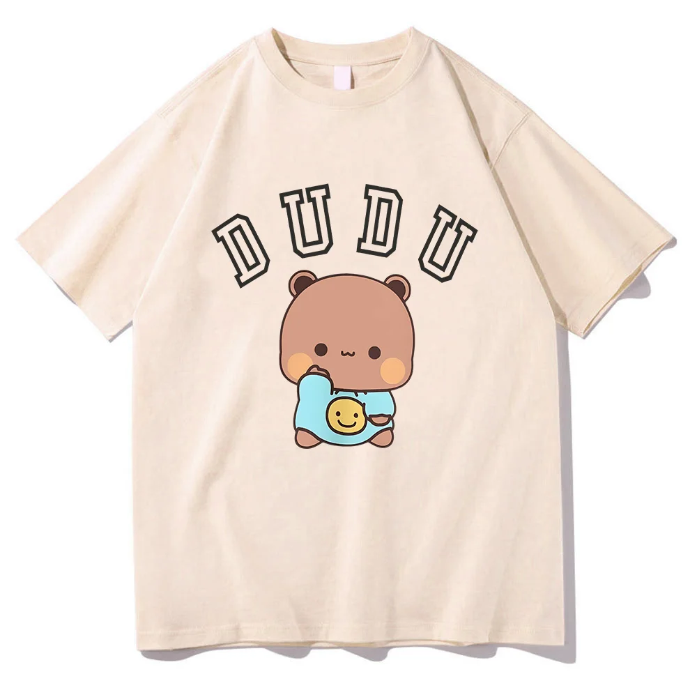 Panda Bear Cartoon Printing T-shirts Short Sleeve Women Men Cotton Tee-shirt Bubu Dudu Cute Graphic Tshirts Casual Summer Tees